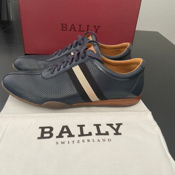 bally perforated sneakers